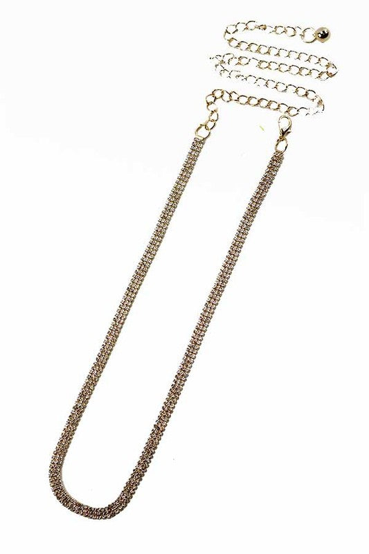 Crystal Pave Lined Chain Belt