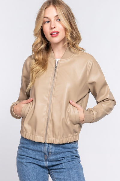 Womens lined bomber outlet jacket