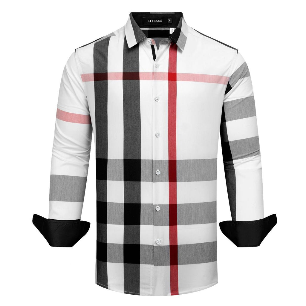 Checker Plaid Long Sleeve Button-Up