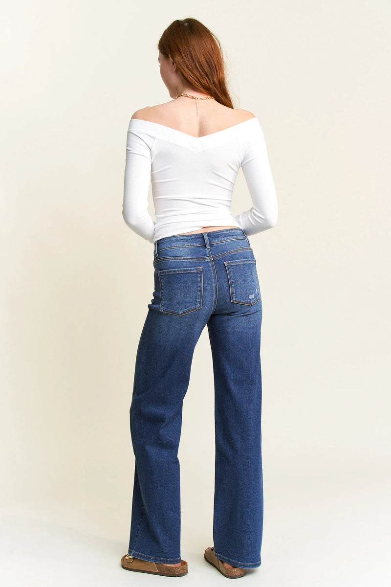 High Rise Clean Wide Leg