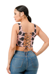 Flocked Floral Tank Bustier