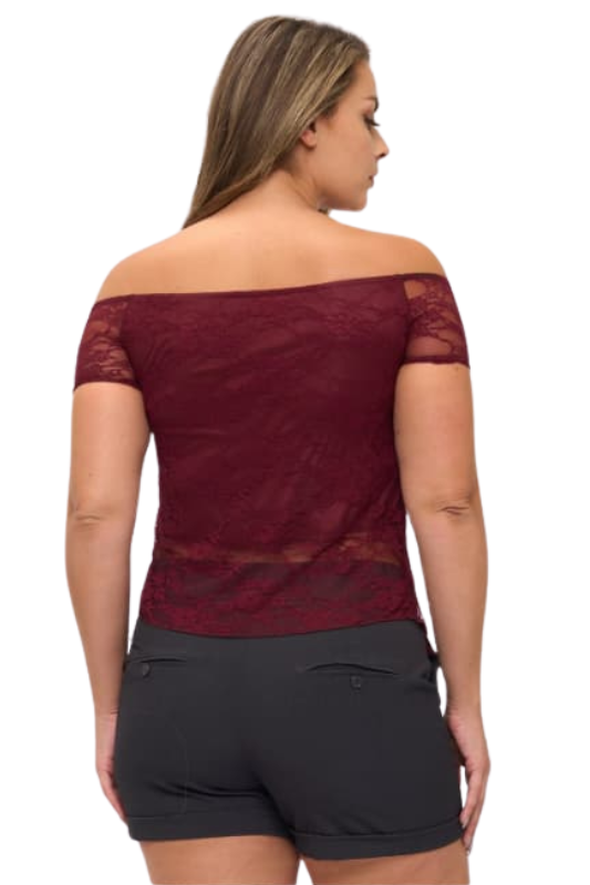 Off Shoulder Lined Lace Top