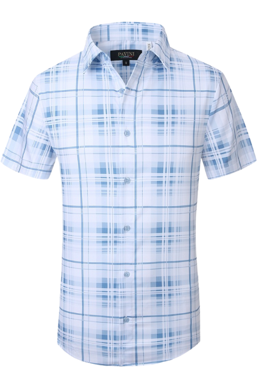 Multi Square Plaid S/S Button Up