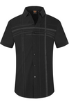 Geo Lines Short Sleeve Snap Button Up