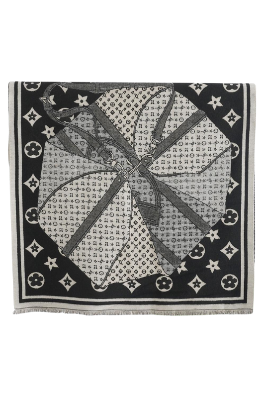 Monogram Duffle Winter Scarf Black