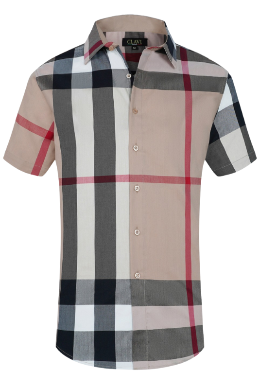 Moderno Plaid Short Sleeve Button Up