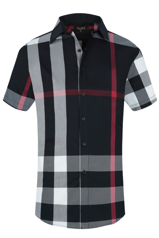 Moderno Plaid Short Sleeve Button Up