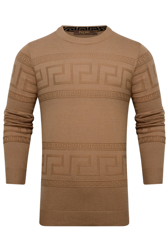 Geo Design Raised Knit L/S Sweather