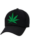 Cannabis Leaf Embroidered Heathered Baseball Hat