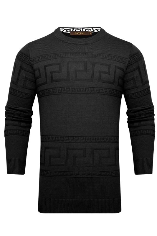 Geo Design Raised Knit L/S Sweather