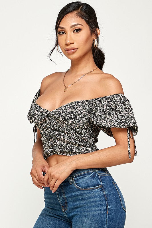 Floral Button Down Crop Top