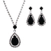 Rhinestone Tear Drop Necklace and Earring Set