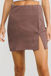 Solid Ponte Slit Skirt