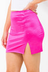 Satin Silky Slit Mini Skirt