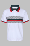 Boys "CC" Stripe Trim Polo