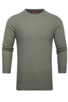 Cross Over Raised Woven L/S Sweater