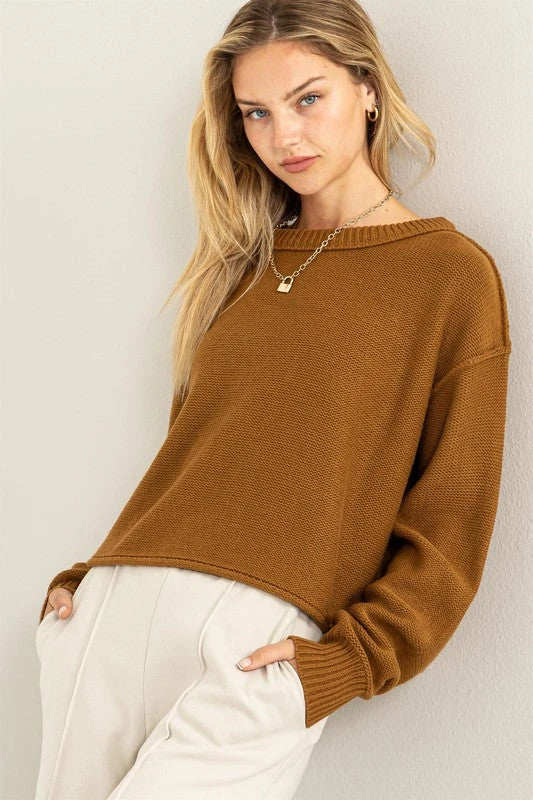 Oversized Tunic Crop Pullover Sweater