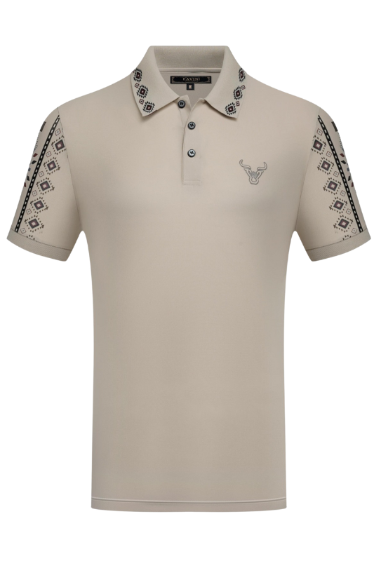 Aztec Collar/Sleeve Trim Polo