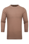 Cross Over Raised Woven L/S Sweater