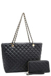 Quilted 2in1 Chain Tote Bag