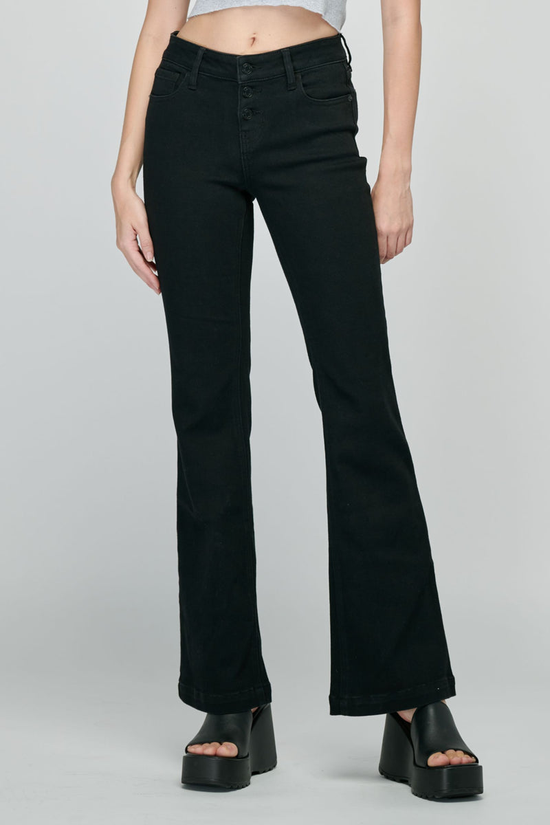 Low Rise 3-Button Flare