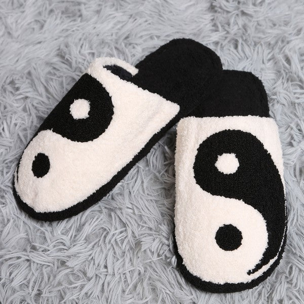 Yin Yang Plush Slippers