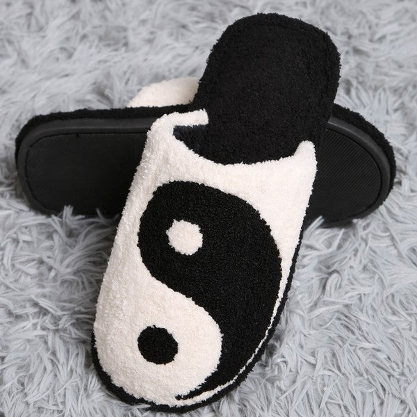 Yin Yang Plush Slippers