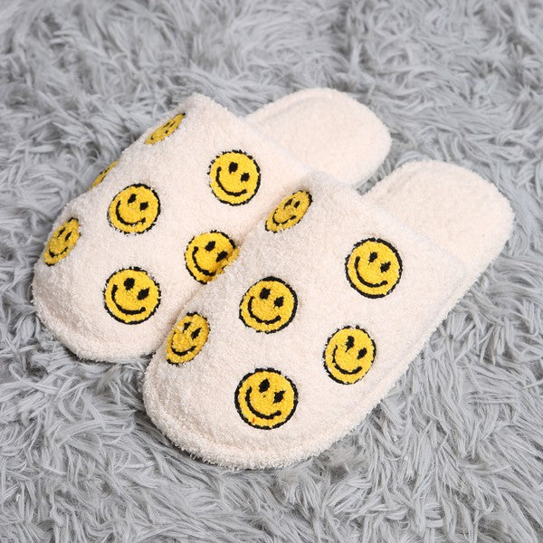 Happy Face Plush Slippers