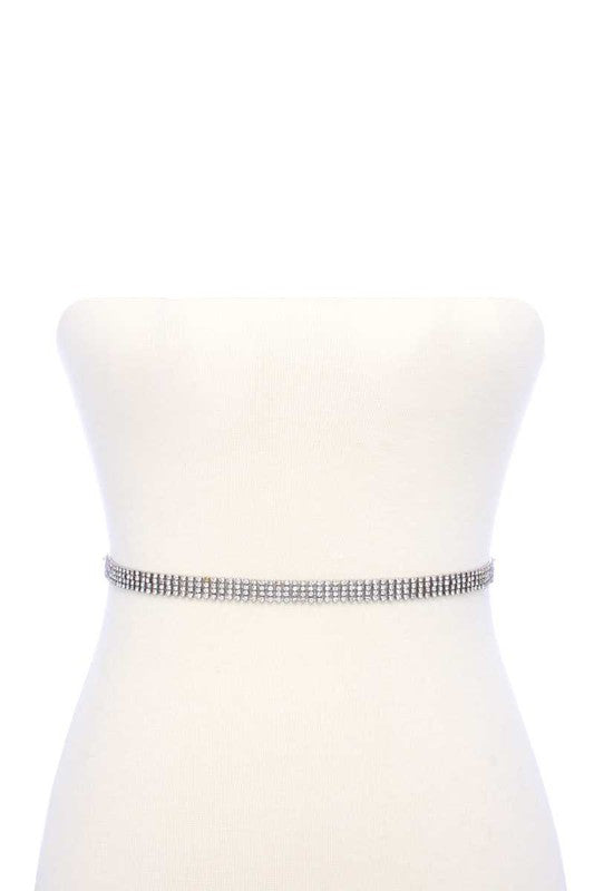 Rhinestone 4 Row Belt