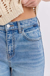 High Rise Straight Asymmetric Back Pocket
