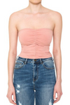 2 for $16: Ruched Front Crop Tube Top