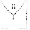 3pc Teardrop Necklace/Ear/Bracelet Set