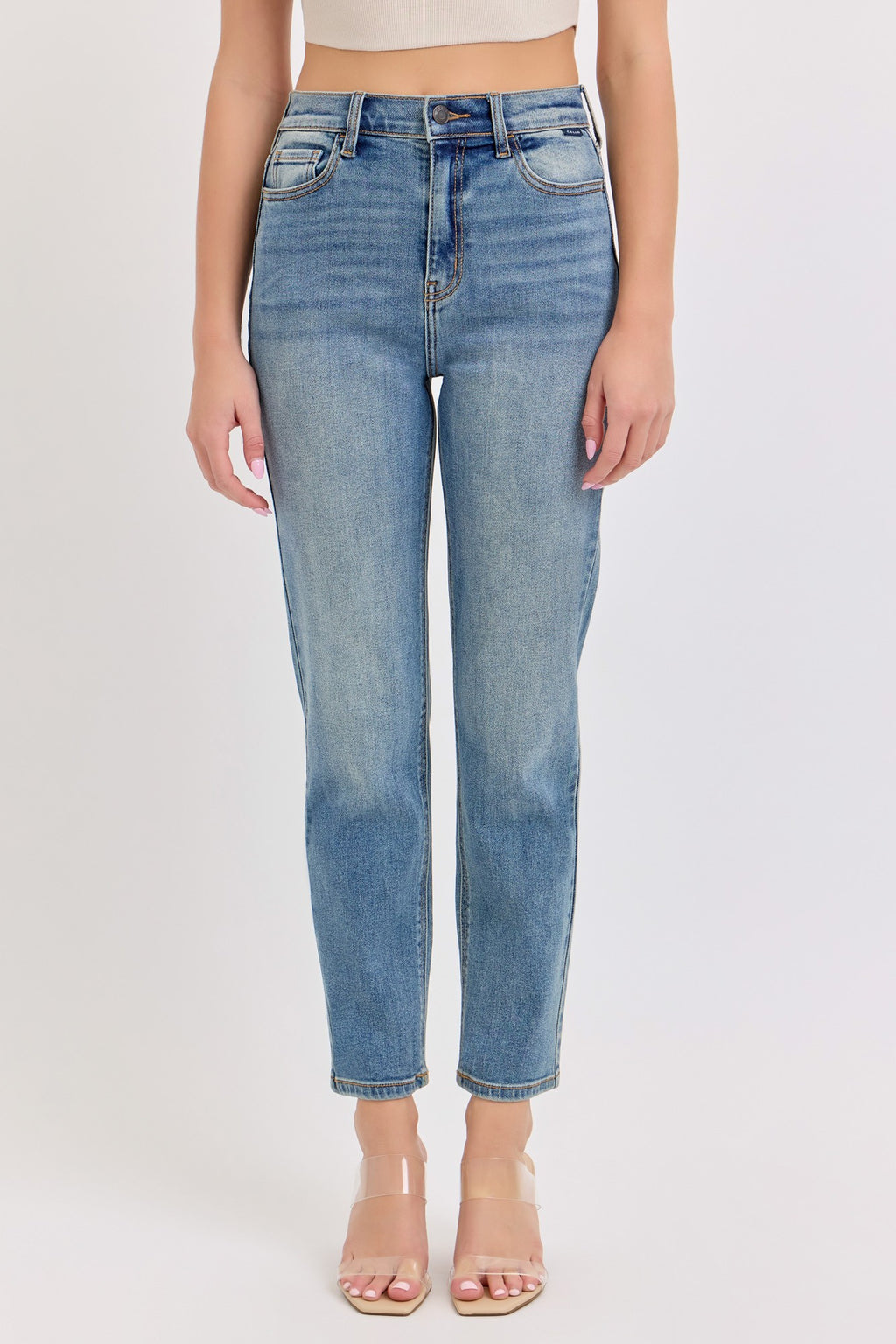 High Rise Clean Mom Jean