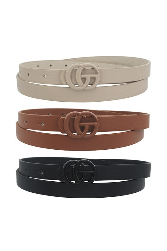 GO Coated Buckle 3pc Belt