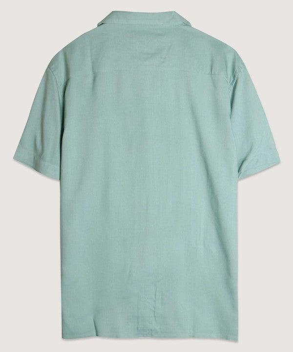 Solid Short Sleeve Camp Shirt