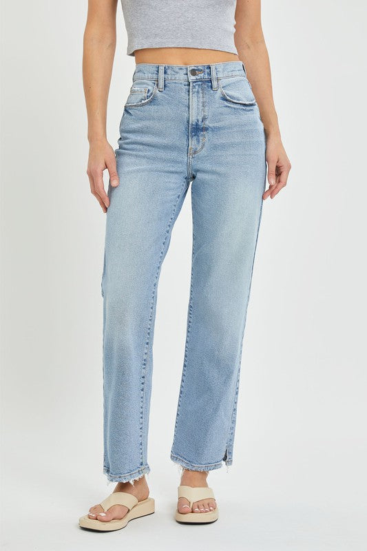 Super High Rise Dad Jean with Mini Slit