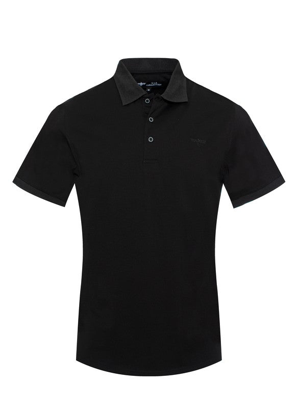 Solid Button Emblem Polo