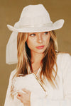 Pearl Bride with Bow Veil Cowboy Hat