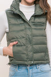 Padded Solid High Neck Vest