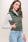 Padded Solid High Neck Vest