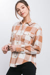 Plaid Light Pocket Button-Down Top