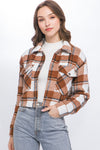 Plaid Cropped Button Down Jacket