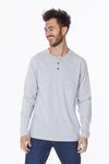Solid Long Sleeve Button Henley