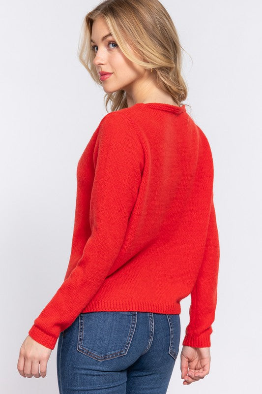 Cross Strap V-Neck Sweater