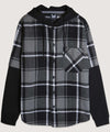 Hooded Contrast Flannel Jacket