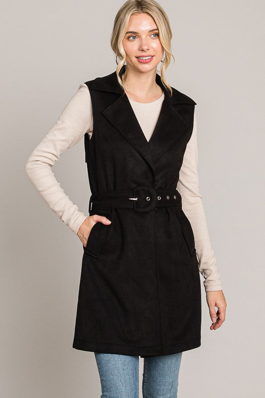 Suede Belted Vest