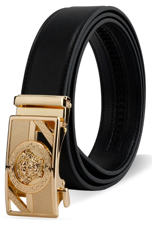 Lion Geo Buckle Belt Gold/Blk