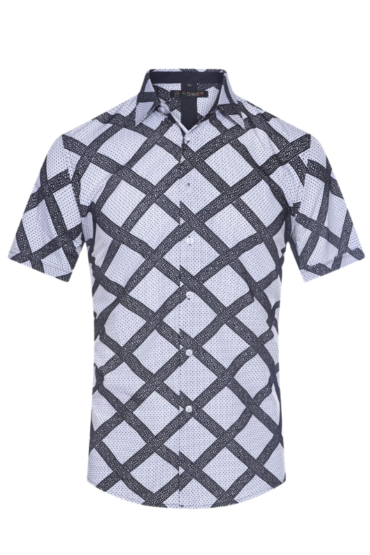 Geo. Diamond Lines S/S Button Up