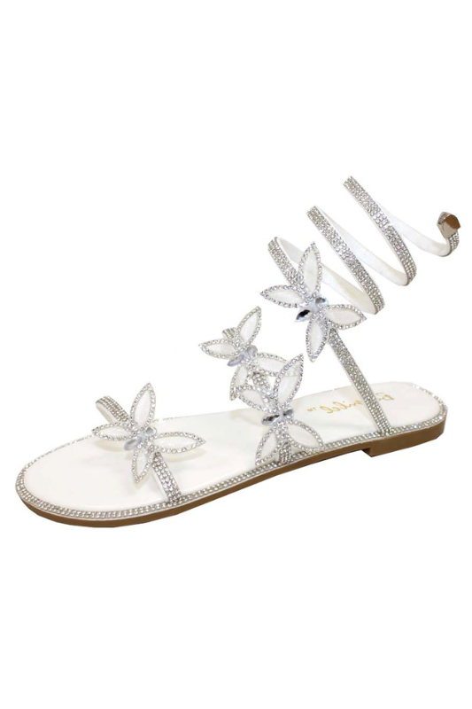 TAKA-16 Crystal Wrap  Butterfly Flat Sandal