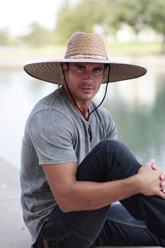 Banded Palm Leaf Sun Hat